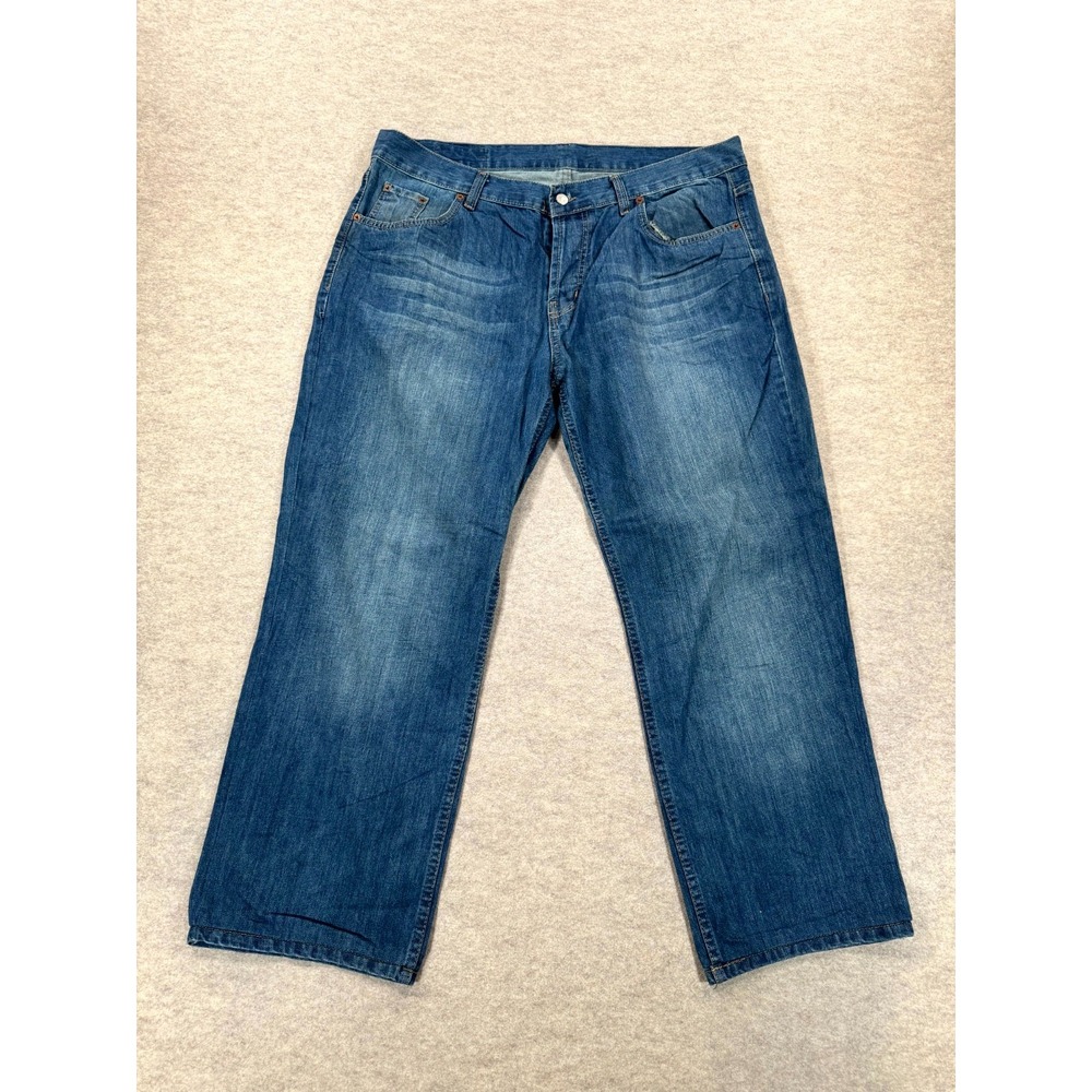 Levi's 501 Jeans Mens 40x34 Blue Denim Straight Leg Button Fly Grunge 501-0000